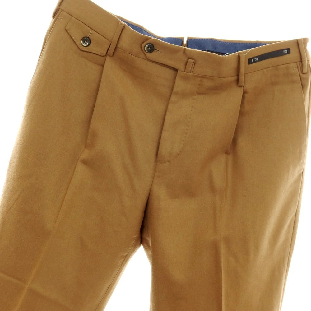 【中古】ピーティーゼロウーノ PT01 ストレッチ ウール ドレススラックスパンツ ライトブラウン【サイズ50】【 状態ランクC 】【 メンズ 】