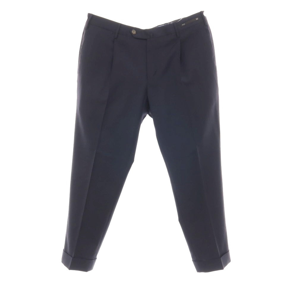 【中古】ピーティーゼロウーノ PT01 TRAVELLER ストレッチ ポリエステルウール ドレススラックスパンツ ネイビー【サイズ50】【 状態ランクB 】【 メンズ 】