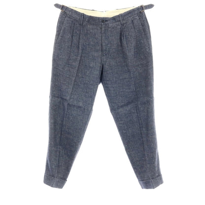 【中古】ジーティーアー G.T.A Herrick ストレッチ リネンコットン カジュアルスラックスパンツ ネイビー【サイズ48】【 状態ランクB 】【 メンズ 】