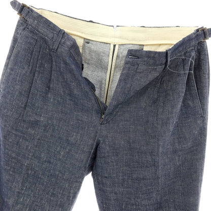 【中古】ジーティーアー G.T.A Herrick ストレッチ リネンコットン カジュアルスラックスパンツ ネイビー【サイズ48】【 状態ランクB 】【 メンズ 】