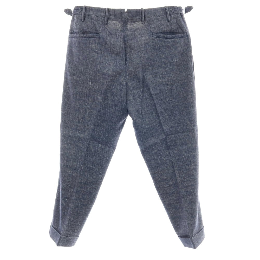【中古】ジーティーアー G.T.A Herrick ストレッチ リネンコットン カジュアルスラックスパンツ ネイビー【サイズ48】【 状態ランクB 】【 メンズ 】
