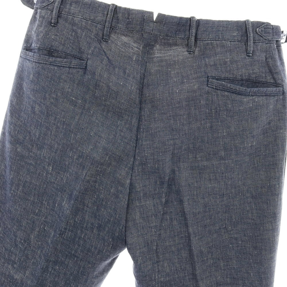 【中古】ジーティーアー G.T.A Herrick ストレッチ リネンコットン カジュアルスラックスパンツ ネイビー【サイズ48】【 状態ランクB 】【 メンズ 】