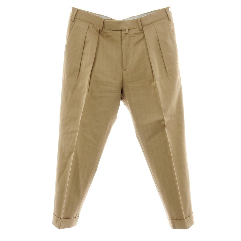 【中古】インコテックス INCOTEX コットン ヘリンボーン カジュアルスラックスパンツ ダークベージュ【サイズ50】【 状態ランクB 】【 メンズ 】