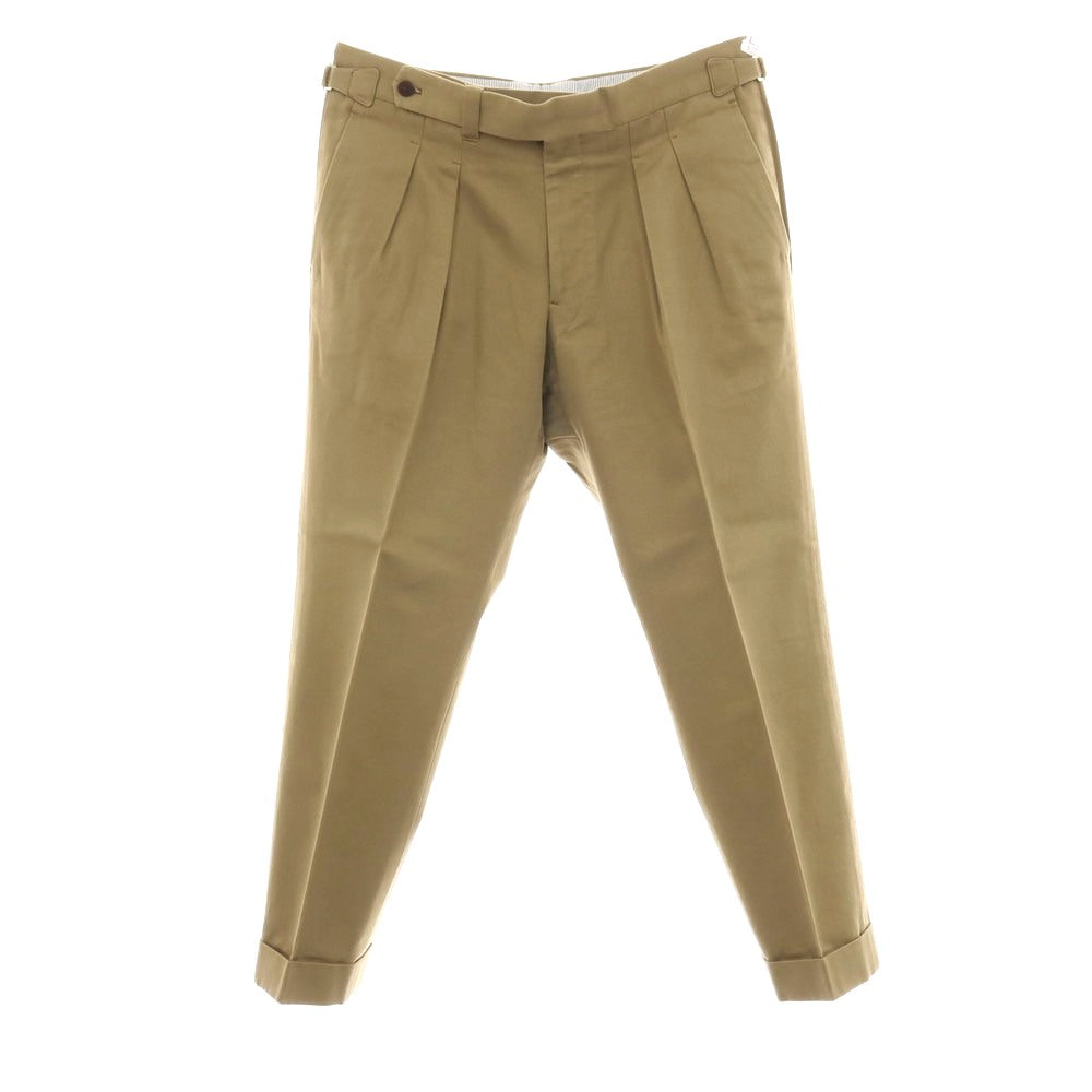 【中古】イガラシトラウザーズ 五十嵐 IGARASHI TROUSERS BEAMS F別注 ツイルコットン カジュアルスラックスパンツ カーキ系【サイズ50】【 状態ランクC 】【 メンズ 】