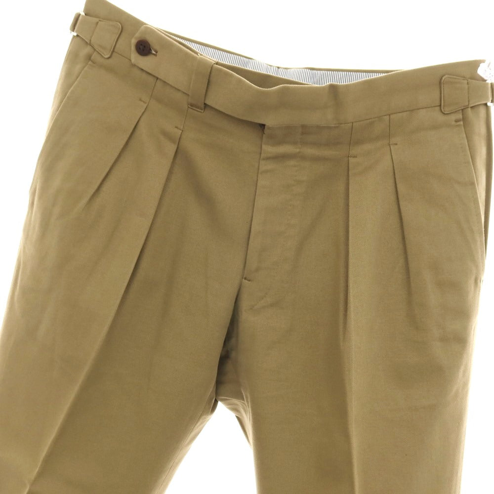 【中古】イガラシトラウザーズ 五十嵐 IGARASHI TROUSERS BEAMS F別注 ツイルコットン カジュアルスラックスパンツ カーキ系【サイズ50】【 状態ランクC 】【 メンズ 】