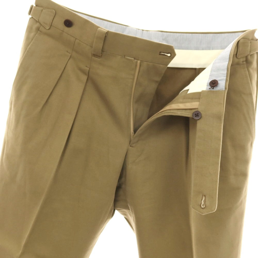 【中古】イガラシトラウザーズ 五十嵐 IGARASHI TROUSERS BEAMS F別注 ツイルコットン カジュアルスラックスパンツ カーキ系【サイズ50】【 状態ランクC 】【 メンズ 】