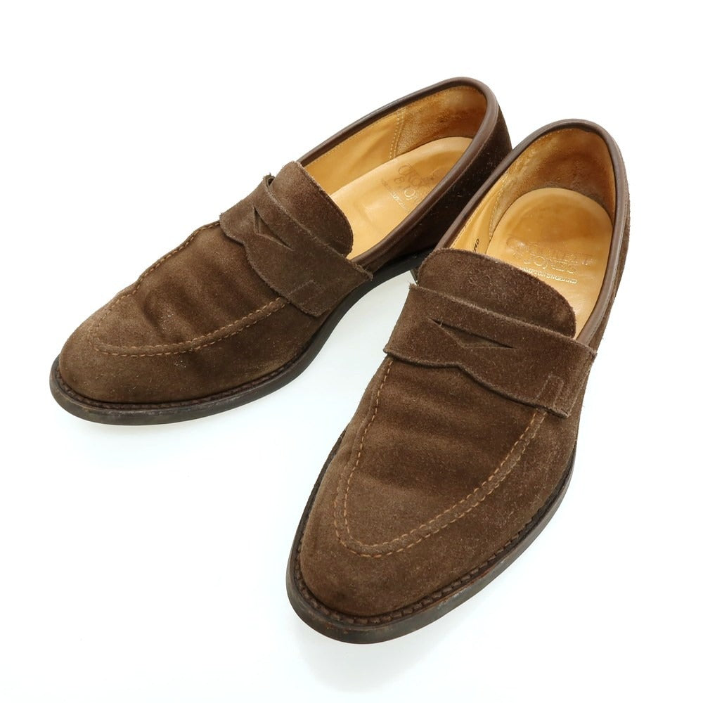 【中古】クロケットアンドジョーンズ CROCKETT&amp;JONES SYDNEY スウェード ローファー ブラウン【サイズ6 1/2】【 状態ランクC 】【 メンズ 】