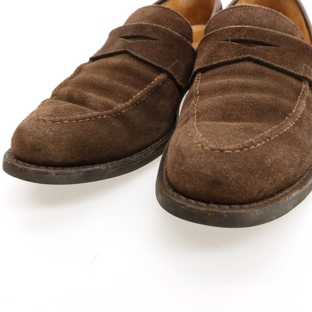 【中古】クロケットアンドジョーンズ CROCKETT&amp;JONES SYDNEY スウェード ローファー ブラウン【 6 1/2 】【 状態ランクC 】【 メンズ 】 []