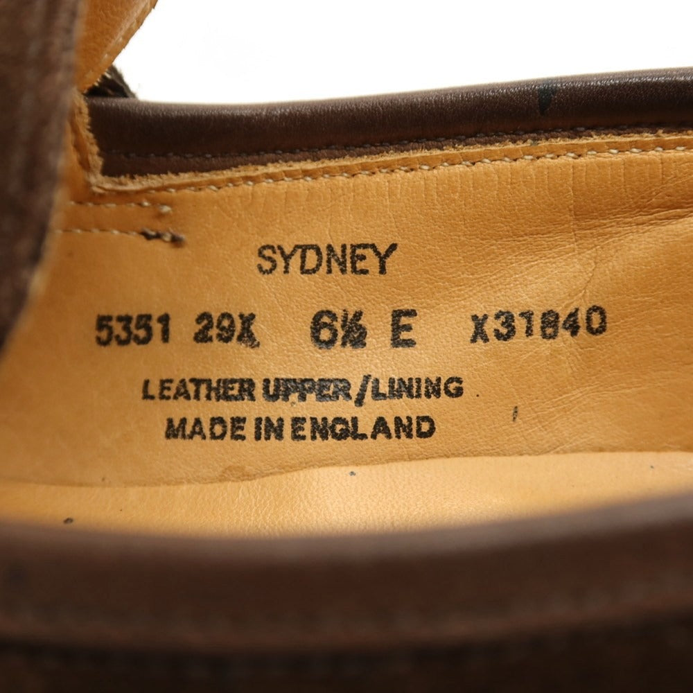 【中古】クロケットアンドジョーンズ CROCKETT&amp;JONES SYDNEY スウェード ローファー ブラウン【 6 1/2 】【 状態ランクC 】【 メンズ 】 []
