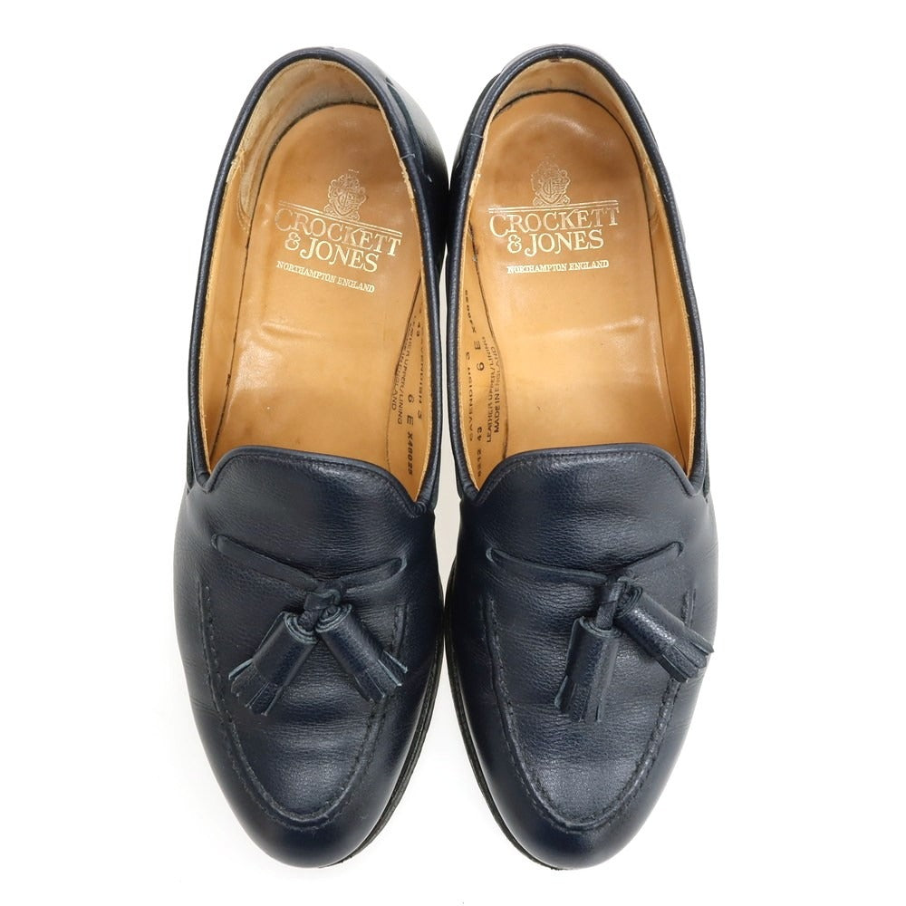 【中古】クロケットアンドジョーンズ CROCKETT&amp;JONES CAVENDISH3 タッセルローファー ネイビー【サイズ6】【 状態ランクC 】【 メンズ 】