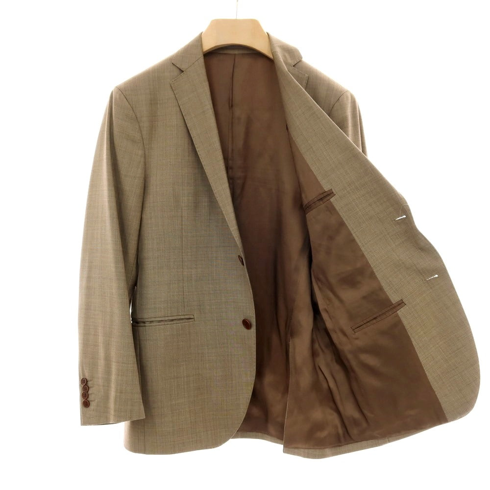 【中古】カンタレリ Cantarelli ウール 2つボタンスーツ ベージュxブラウン【サイズ46】【 状態ランクC 】【 メンズ 】