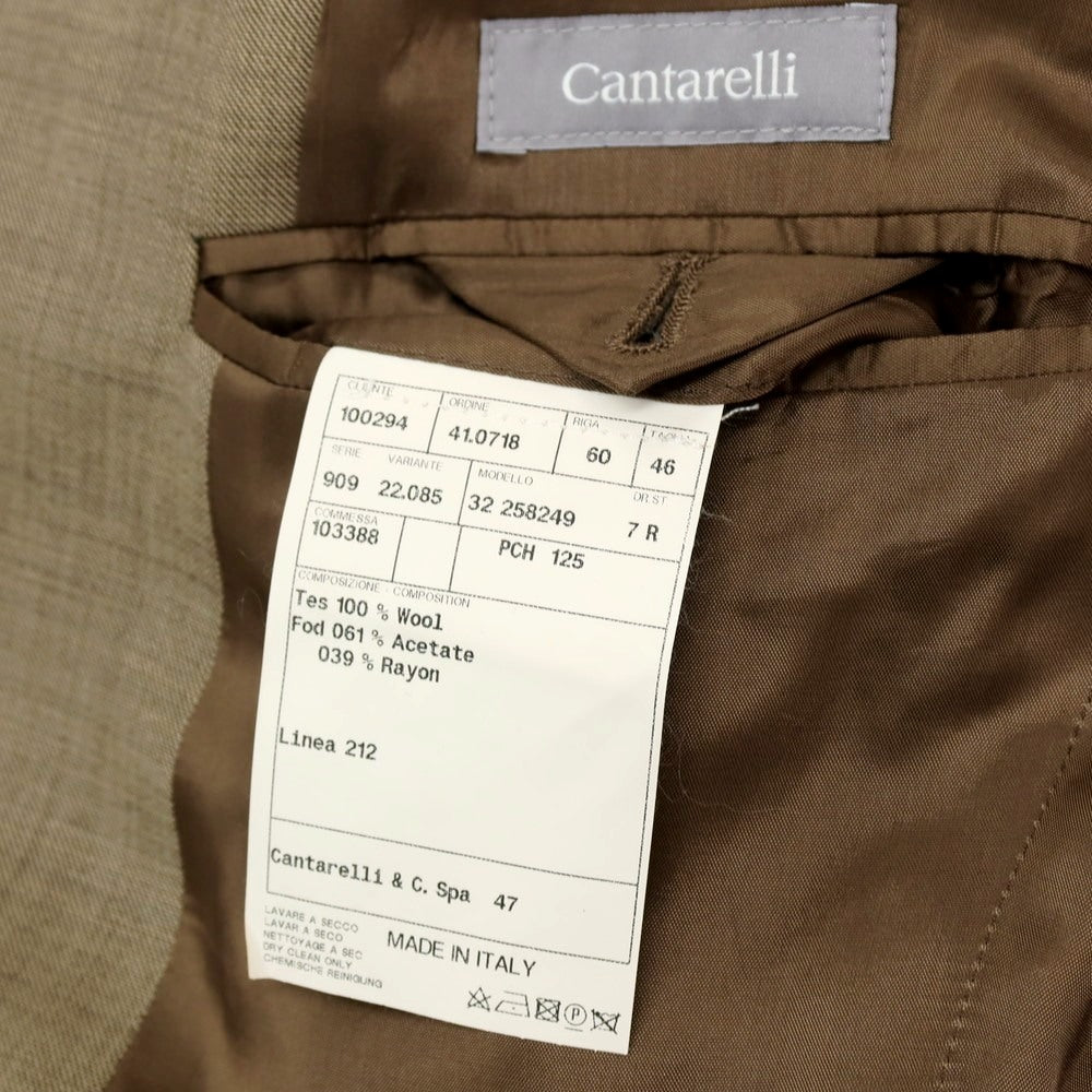 【中古】カンタレリ Cantarelli ウール 2つボタンスーツ ベージュxブラウン【サイズ46】【 状態ランクC 】【 メンズ 】