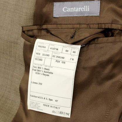 【中古】カンタレリ Cantarelli ウール 2つボタンスーツ ベージュxブラウン【サイズ46】【 状態ランクC 】【 メンズ 】