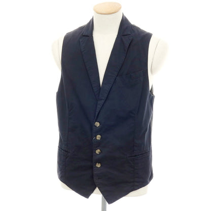 【中古】イレブンティ eleventy コットンポリウレタン カジュアル系ジレ ベスト ネイビー【サイズS】【 状態ランクC 】【 メンズ 】