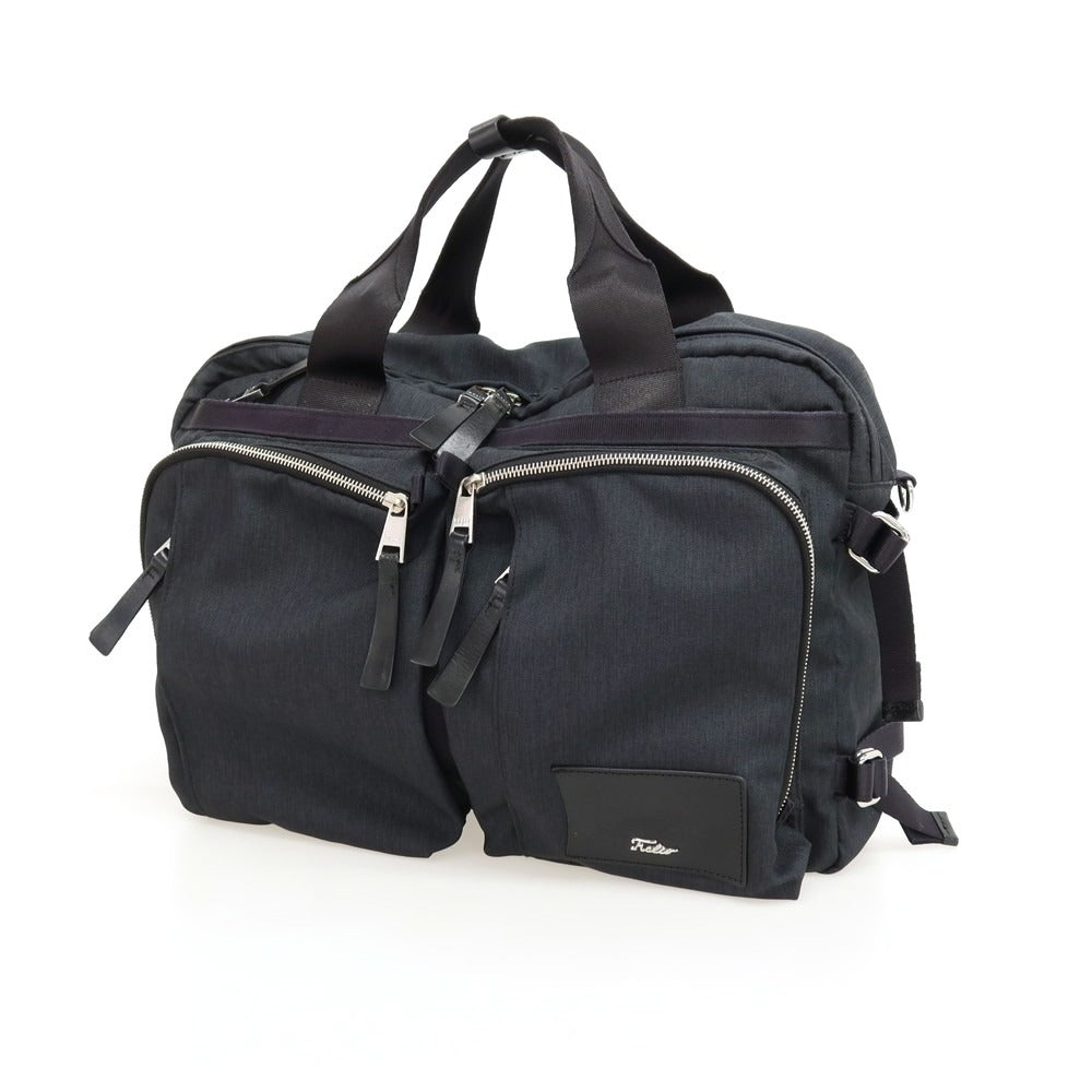 【中古】エフクリオ F.CLIO 3way ポリエステル系 ブリーフケース ネイビーxブラック【 状態ランクB 】【 メンズ 】