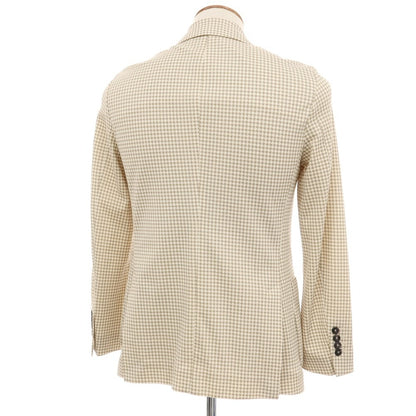 【中古】チルコロ1901 CIRCOLO 1901 コットン ジャージー ハウンドトゥース 2B カジュアルジャケット アイボリーxカーキ【サイズ46】【 状態ランクA 】【 メンズ 】