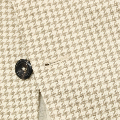 【中古】チルコロ1901 CIRCOLO 1901 コットン ジャージー ハウンドトゥース 2B カジュアルジャケット アイボリーxカーキ【サイズ46】【 状態ランクA 】【 メンズ 】