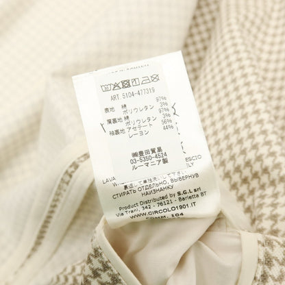【中古】チルコロ1901 CIRCOLO 1901 コットン ジャージー ハウンドトゥース 2B カジュアルジャケット アイボリーxカーキ【サイズ46】【 状態ランクA 】【 メンズ 】