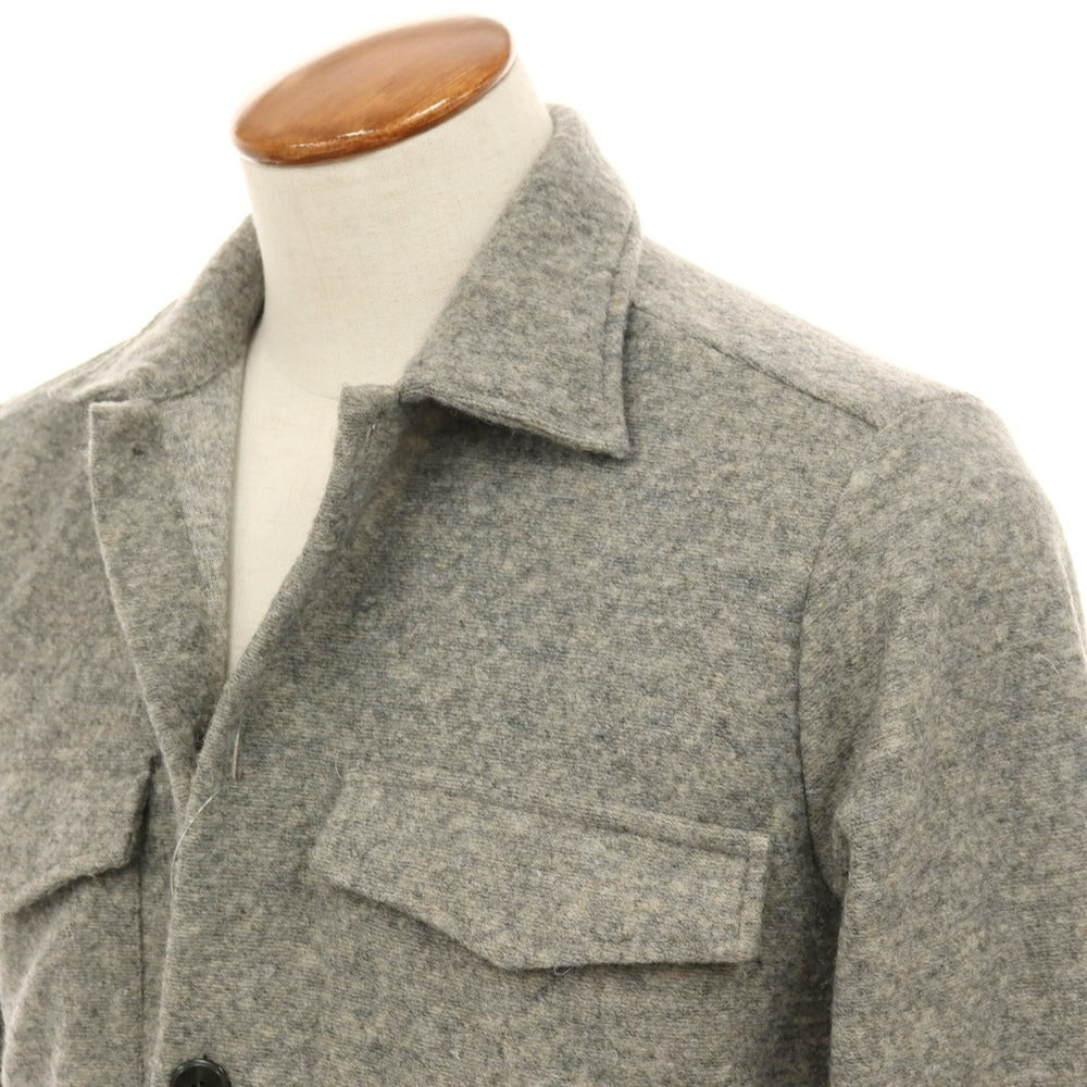 【中古】ギローバー GUY ROVER コットンウール カジュアルシャツ グレーxブラウン【サイズM】【 状態ランクB 】【 メンズ 】