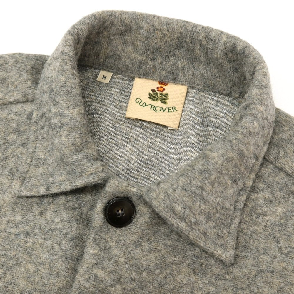 【中古】ギローバー GUY ROVER コットンウール カジュアルシャツ グレーxブラウン【サイズM】【 状態ランクB 】【 メンズ 】