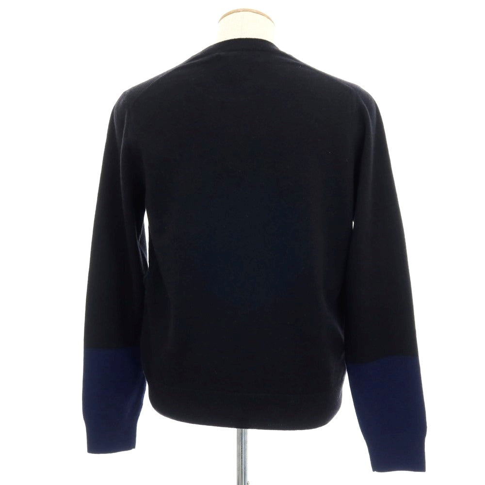 【中古】コムデギャルソンシャツ COMME des GARCONS SHIRT ウール クルーネック プルオーバーニット ブラックxネイビー【サイズS】【 状態ランクB 】【 メンズ 】