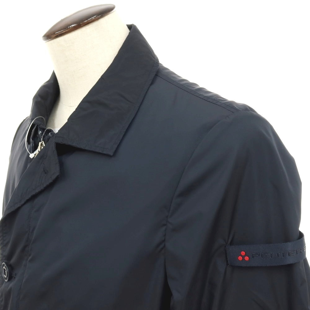 【中古】ピューテリー PEUTEREY ナイロン ステンカラーコート ネイビー【サイズ50】【 状態ランクC 】【 メンズ 】