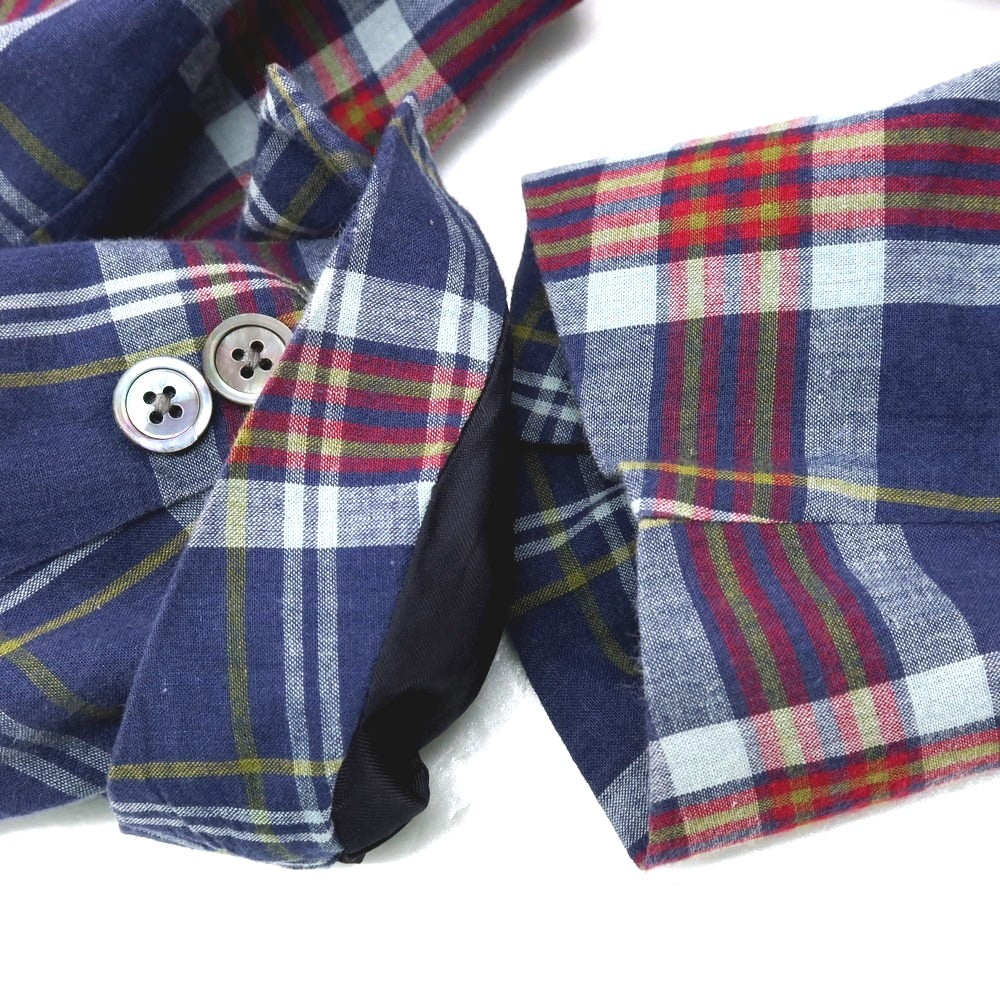 【中古】ポロ ラルフローレン Polo Ralph Lauren コットン チェック ダブル6B カジュアルジャケット ネイビーxレッド【サイズ38S】【 状態ランクD 】【 メンズ 】