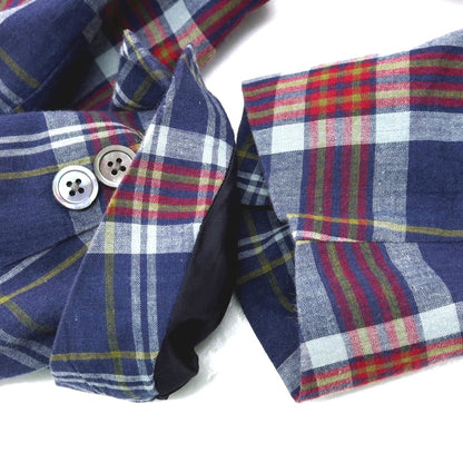 【中古】ポロ ラルフローレン Polo Ralph Lauren コットン チェック ダブル6B カジュアルジャケット ネイビーxレッド【サイズ38S】【 状態ランクD 】【 メンズ 】