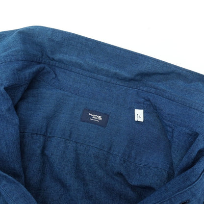 【中古】メイカーズシャツ カマクラ Makers Shirt 鎌倉 コットン プルオーバー カジュアルシャツ ネイビー【サイズL】【 状態ランクC 】【 メンズ 】