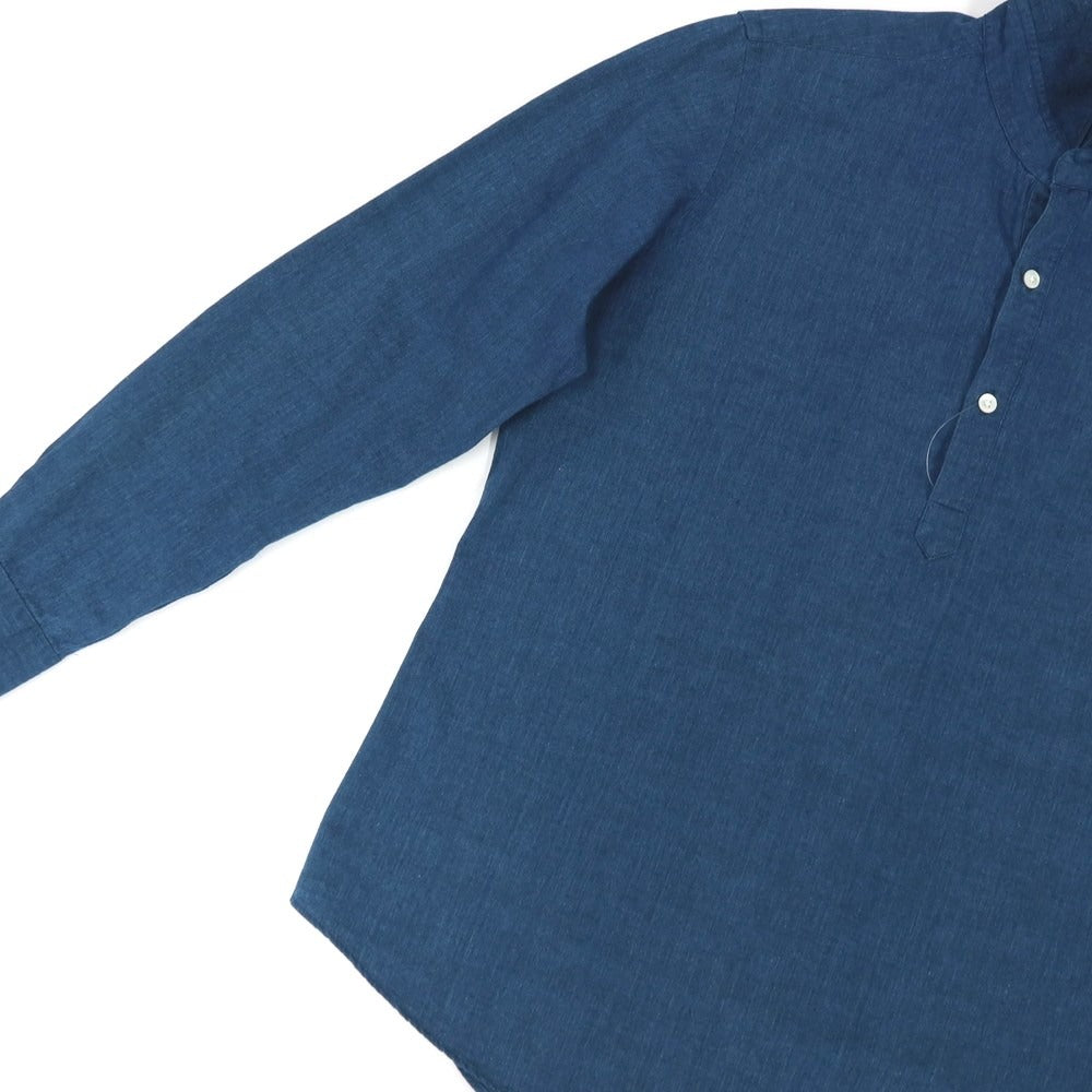 【中古】メイカーズシャツ カマクラ Makers Shirt 鎌倉 コットン プルオーバー カジュアルシャツ ネイビー【サイズL】【 状態ランクC 】【 メンズ 】