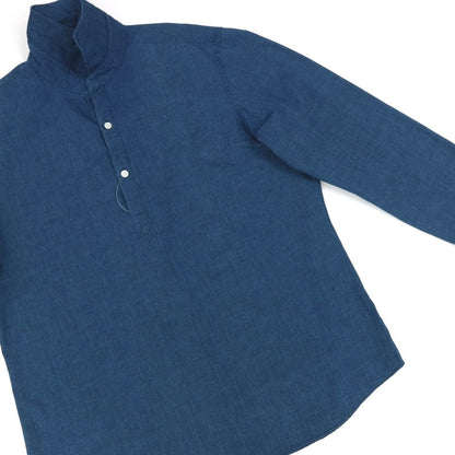 【中古】メイカーズシャツ カマクラ Makers Shirt 鎌倉 コットン プルオーバー カジュアルシャツ ネイビー【サイズL】【 状態ランクC 】【 メンズ 】