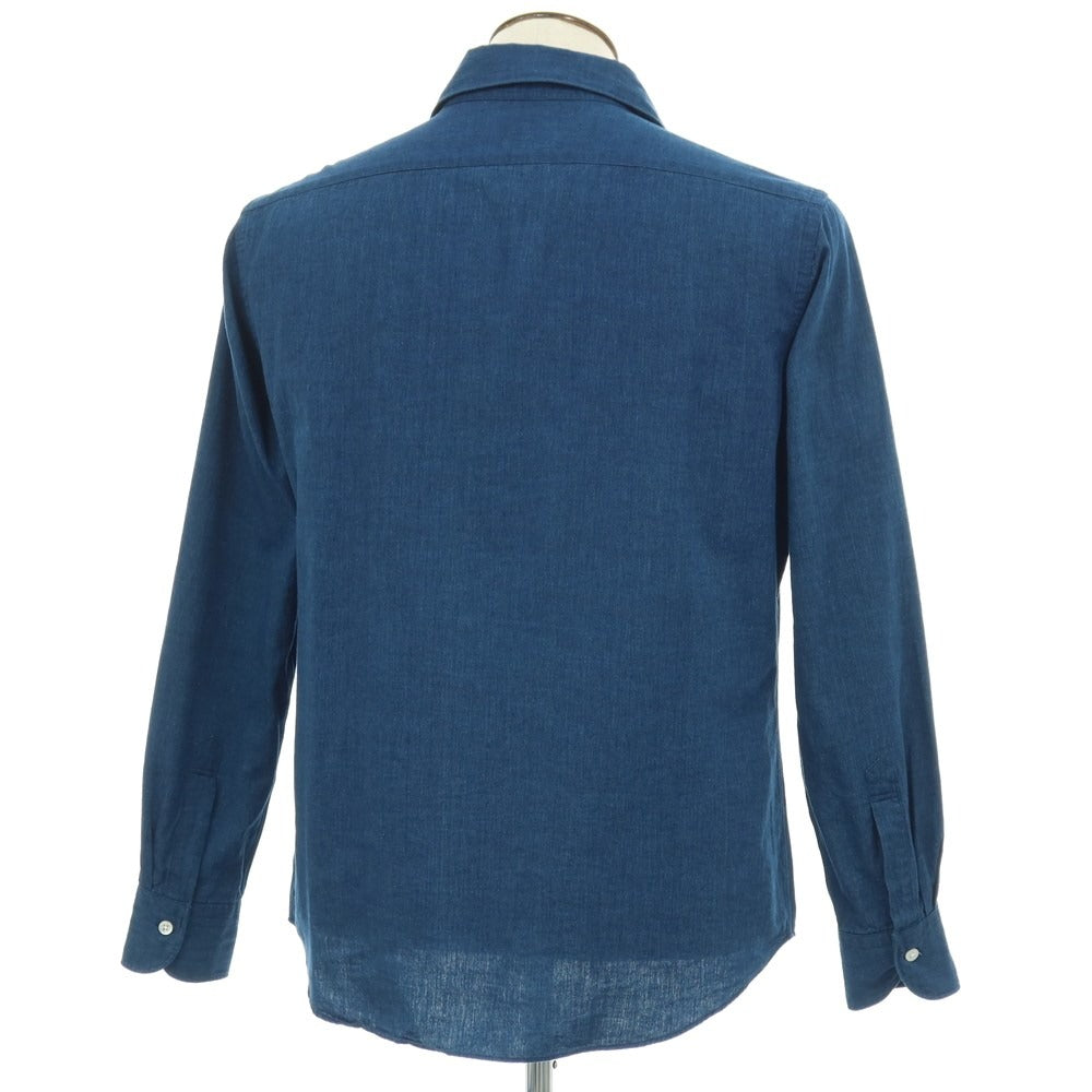 【中古】メイカーズシャツ カマクラ Makers Shirt 鎌倉 コットン プルオーバー カジュアルシャツ ネイビー【サイズL】【 状態ランクC 】【 メンズ 】