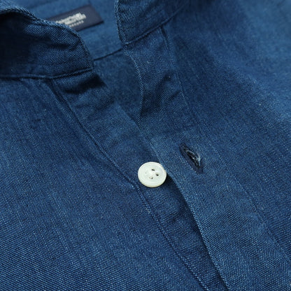 【中古】メイカーズシャツ カマクラ Makers Shirt 鎌倉 コットン プルオーバー カジュアルシャツ ネイビー【サイズL】【 状態ランクC 】【 メンズ 】