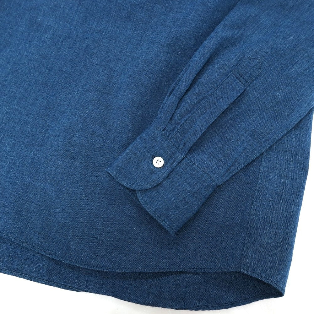 【中古】メイカーズシャツ カマクラ Makers Shirt 鎌倉 コットン プルオーバー カジュアルシャツ ネイビー【サイズL】【 状態ランクC 】【 メンズ 】