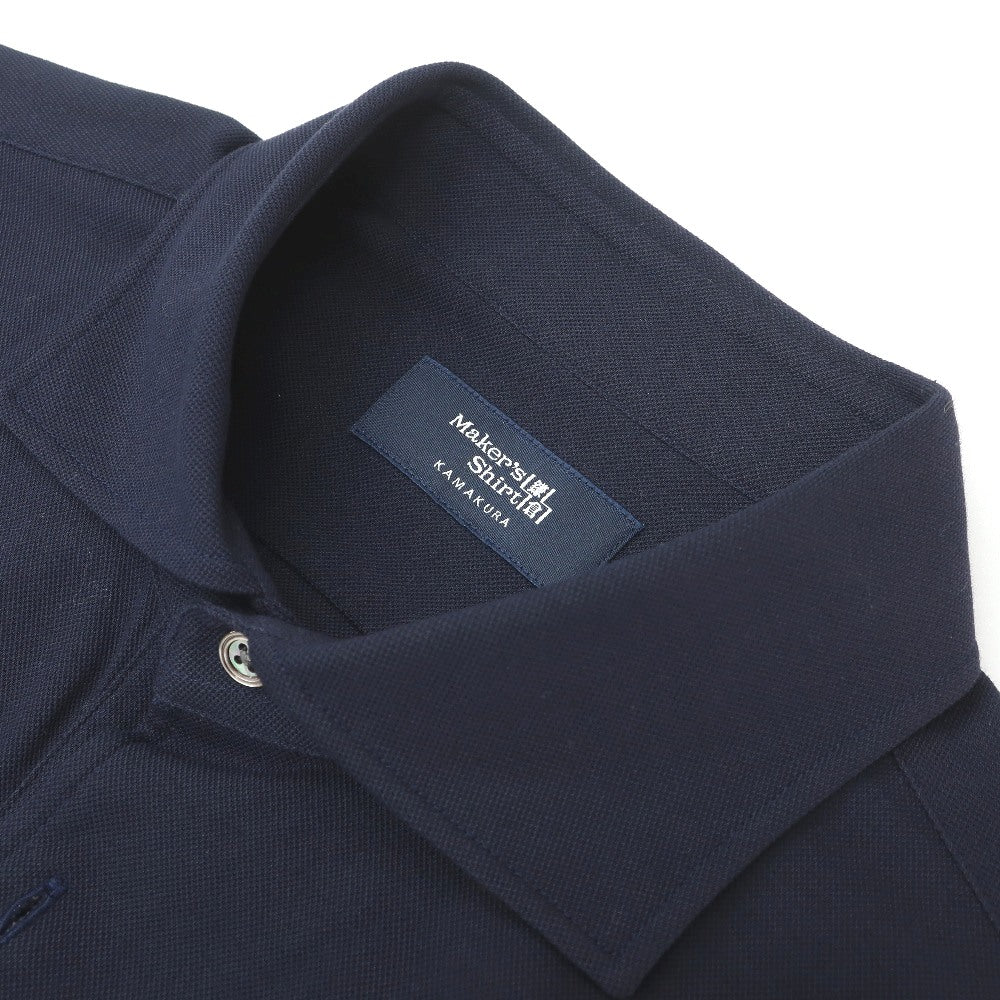 【中古】メイカーズシャツ カマクラ Makers Shirt 鎌倉 コットンポリエステル 鹿の子 半袖ポロシャツ ネイビー【サイズXL】【 状態ランクA 】【 メンズ 】