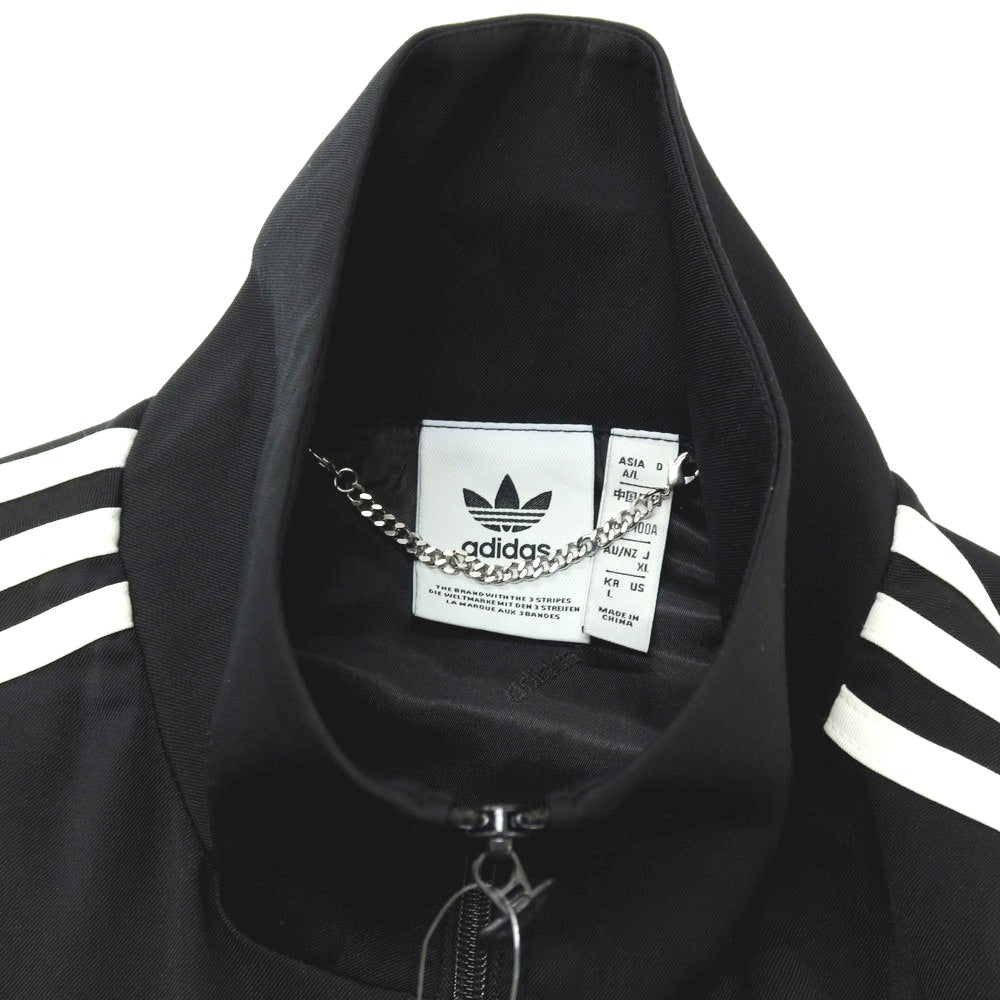 【中古】アディダス adidas ポリエステルレーヨンポリウレタン トラックジャケット ブラック【 サイズXL 】【 状態ランクB 】【 メンズ 】 [APD]