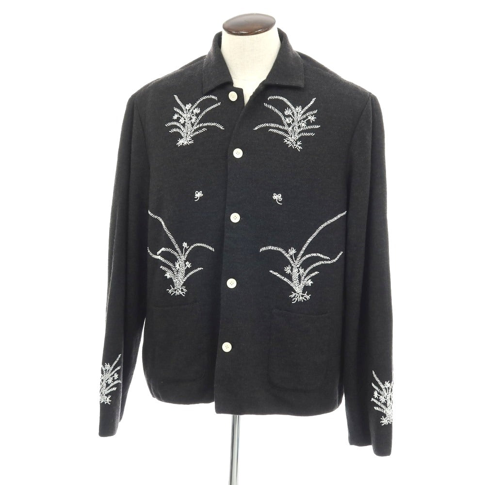 【中古】ボーディ BODE ウール ビーズ シャツ型 カーディガン チャコール【サイズL/XL】【 状態ランクB 】【 メンズ 】