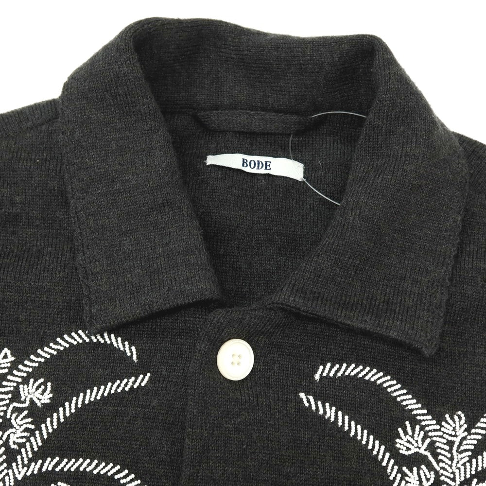 【中古】ボーディ BODE ウール ビーズ シャツ型 カーディガン チャコール【サイズL/XL】【 状態ランクB 】【 メンズ 】