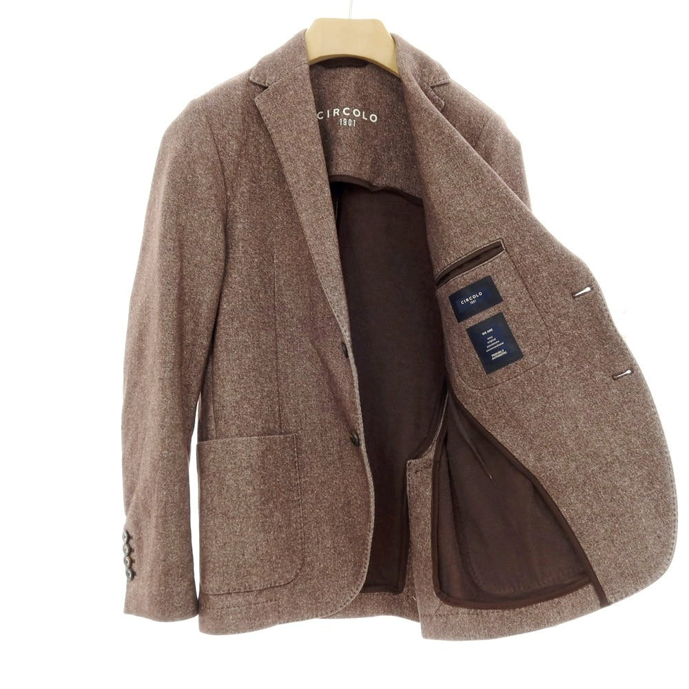【中古】チルコロ1901 CIRCOLO 1901 コットン ジャージー ツイルプリント 2B カジュアルジャケット アッシュブラウン【サイズ44】【 状態ランクB 】【 メンズ 】