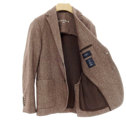 【中古】チルコロ1901 CIRCOLO 1901 コットン ジャージー ツイルプリント 2B カジュアルジャケット アッシュブラウン【サイズ44】【 状態ランクB 】【 メンズ 】