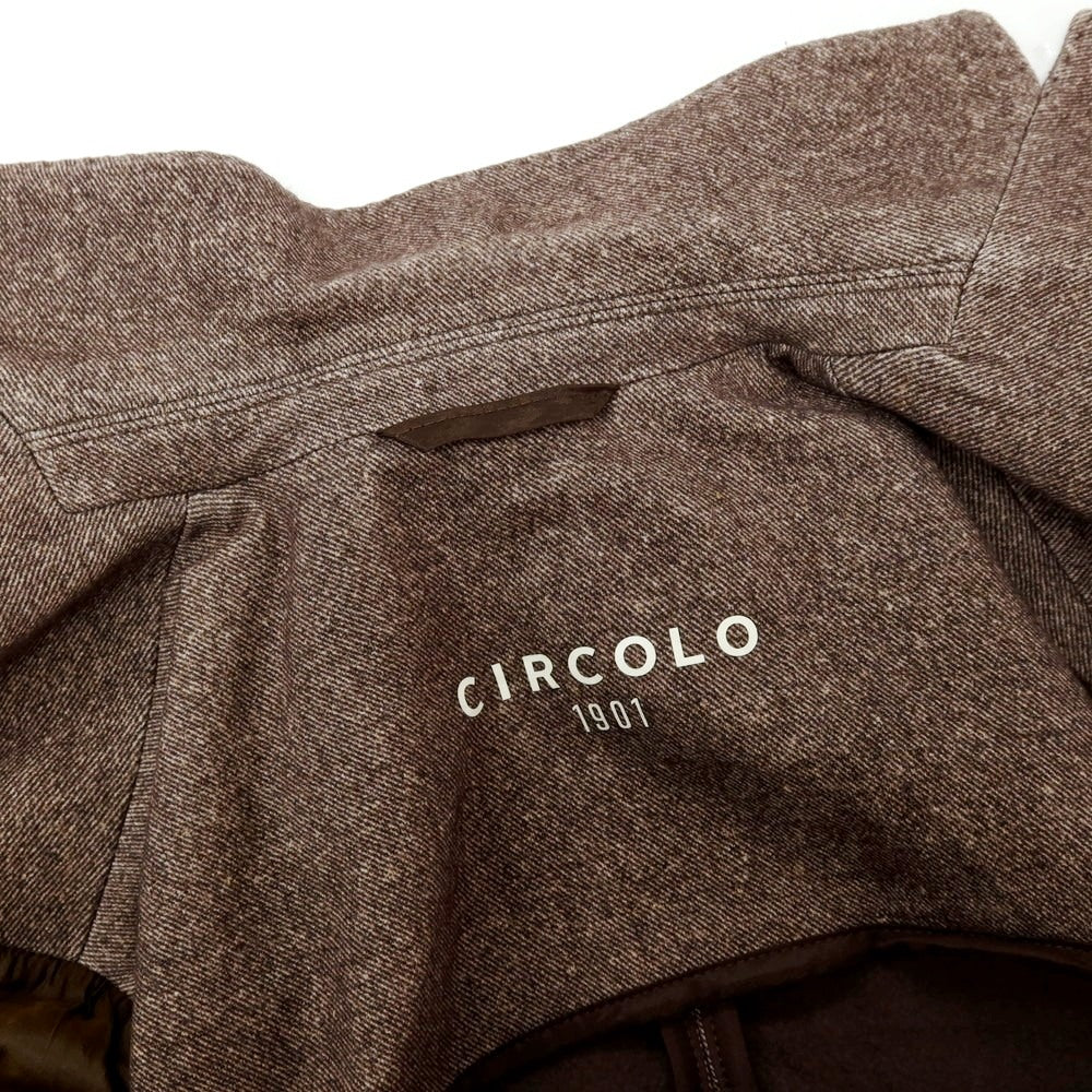 【中古】チルコロ1901 CIRCOLO 1901 コットン ジャージー ツイルプリント 2B カジュアルジャケット アッシュブラウン【サイズ44】【 状態ランクB 】【 メンズ 】[APD]