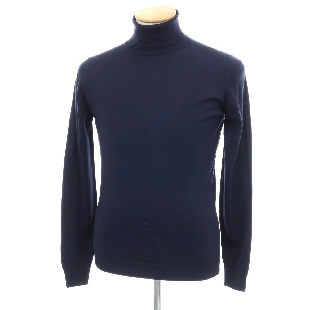 【中古】ジョンスメドレー JOHN SMEDLEY ハイゲージ ニュージーランドメリノウール タートルネック プルオーバーニット ネイビー【サイズS】【 状態ランクB 】【 メンズ 】