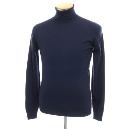 【中古】ジョンスメドレー JOHN SMEDLEY ハイゲージ ニュージーランドメリノウール タートルネック プルオーバーニット ネイビー【サイズS】【 状態ランクB 】【 メンズ 】