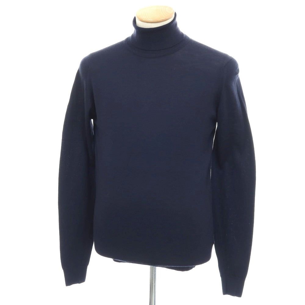 【中古】ジョンスメドレー JOHN SMEDLEY ハイゲージ ウール タートルネック プルオーバーニット ネイビー【サイズS】【 状態ランクB 】【 メンズ 】