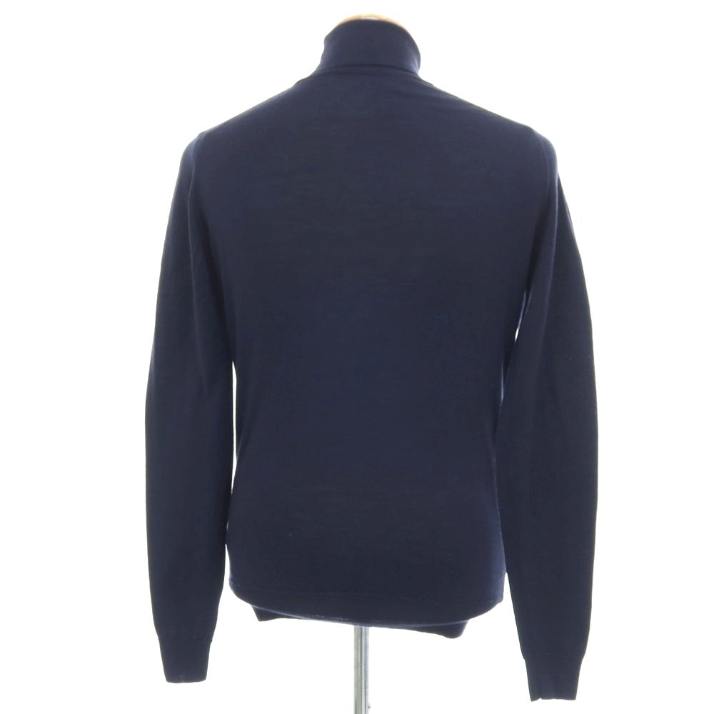 【中古】ジョンスメドレー JOHN SMEDLEY ハイゲージ ウール タートルネック プルオーバーニット ネイビー【サイズS】【 状態ランクB 】【 メンズ 】