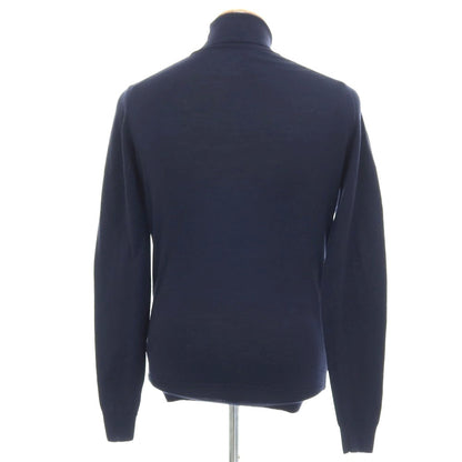 【中古】ジョンスメドレー JOHN SMEDLEY ハイゲージ ウール タートルネック プルオーバーニット ネイビー【サイズS】【 状態ランクB 】【 メンズ 】