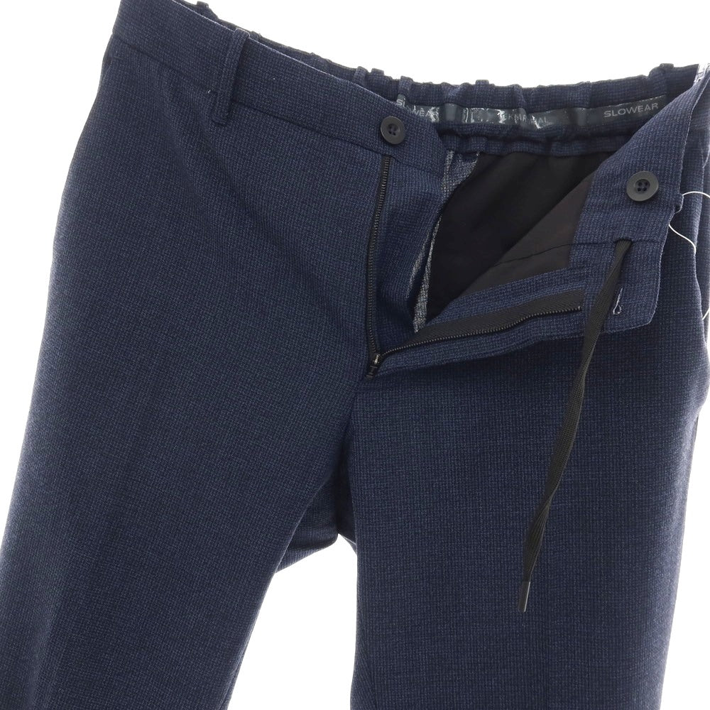 【中古】インコテックス スローウェア INCOTEX SLOWEAR ストレッチ ポリエステルウール イージースラックスパンツ ネイビー【サイズ46】【 状態ランクB 】【 メンズ 】