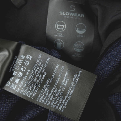 【中古】インコテックス スローウェア INCOTEX SLOWEAR ストレッチ ポリエステルウール イージースラックスパンツ ネイビー【サイズ46】【 状態ランクB 】【 メンズ 】
