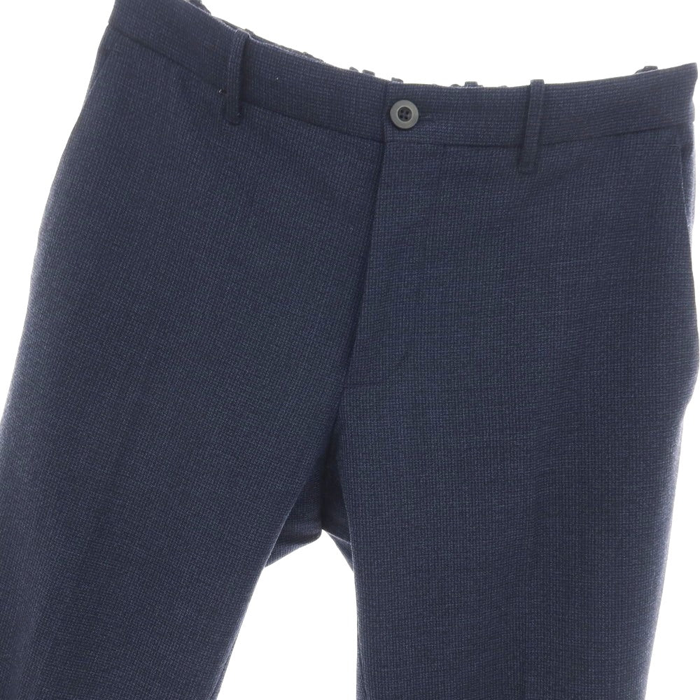 【中古】インコテックス スローウェア INCOTEX SLOWEAR ストレッチ ポリエステルウール イージースラックスパンツ ネイビー【サイズ46】【 状態ランクB 】【 メンズ 】