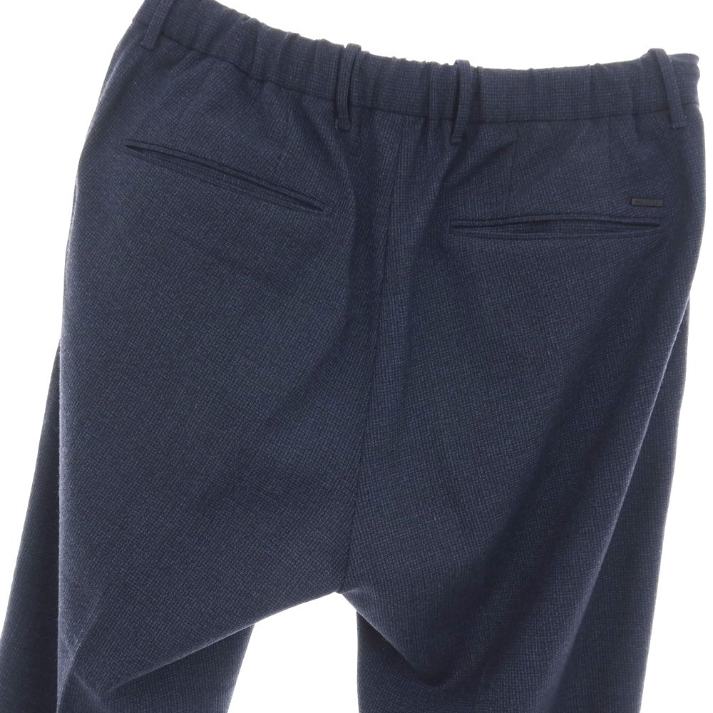 【中古】インコテックス スローウェア INCOTEX SLOWEAR ストレッチ ポリエステルウール イージースラックスパンツ ネイビー【サイズ46】【 状態ランクB 】【 メンズ 】